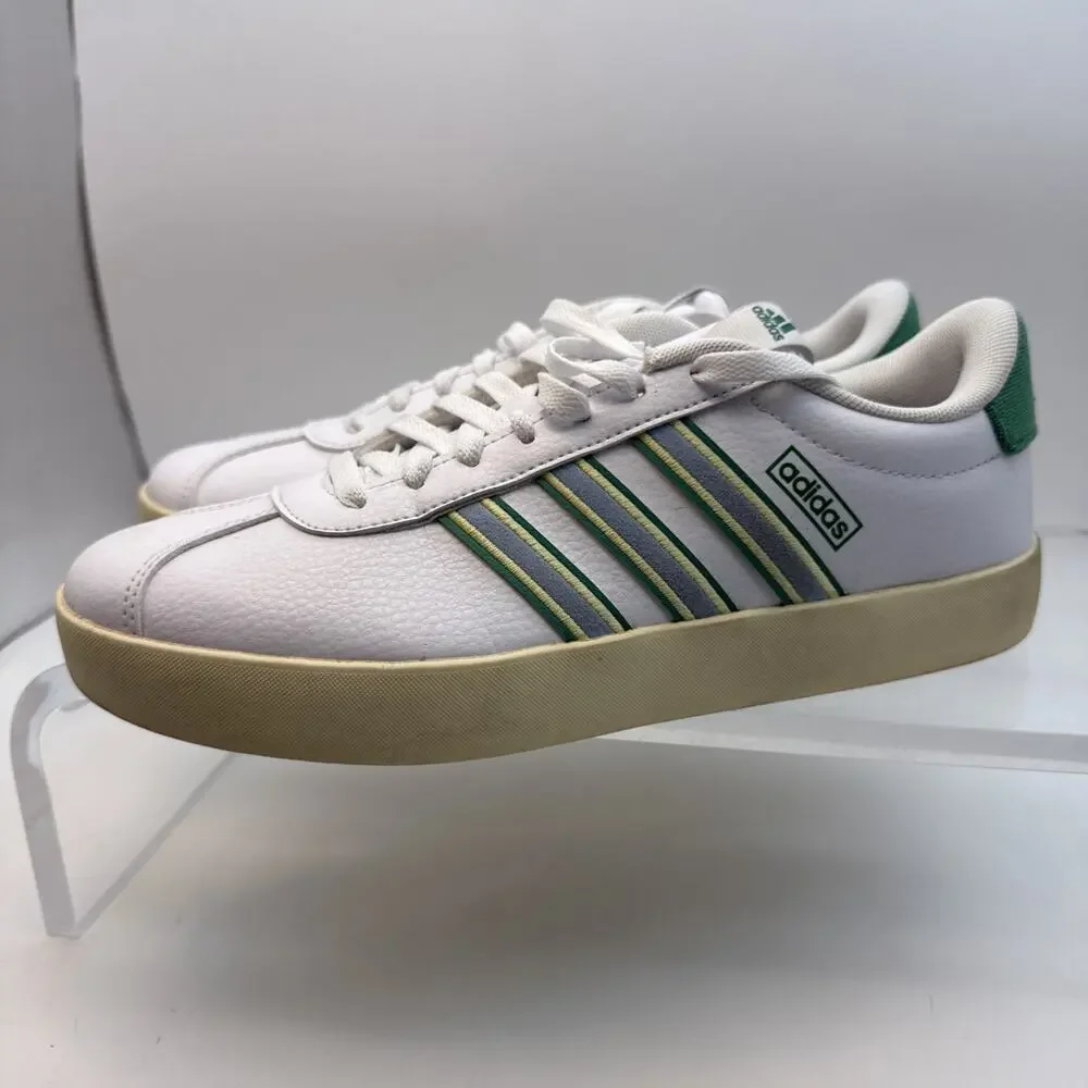 Women’s Size 10 Adidas VL Court 3.0 White Semi Court Green Excellent Condition